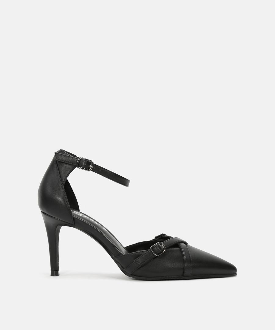 Sapatos salto fivelas cruzadas image number null